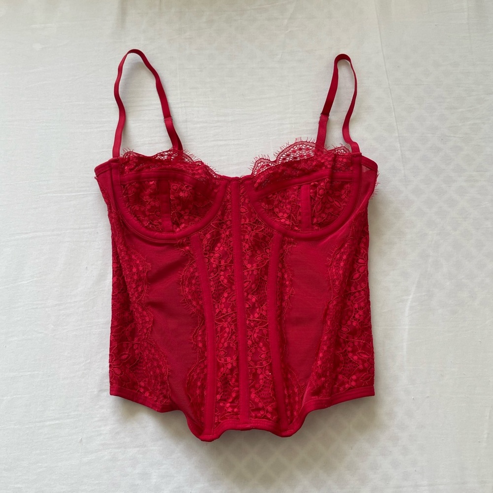 Urban outfitters Red Lacey Corset Top
